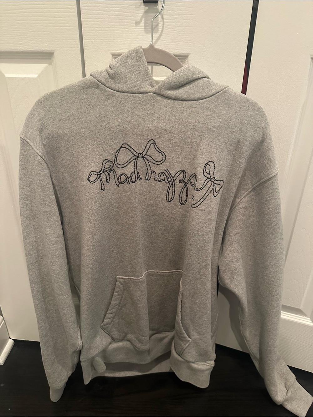 Madhappy Light Gray Embroidered Bow Hoodie